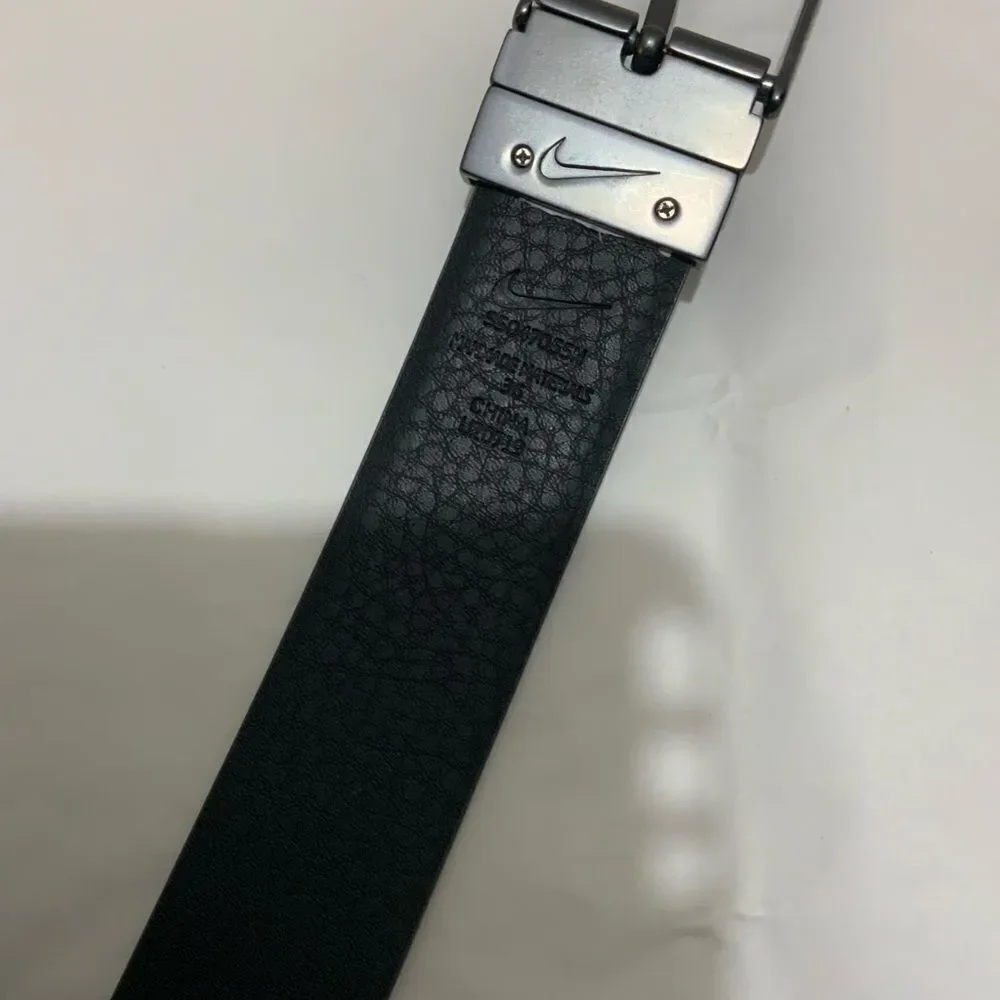 New Nike dark gray Leather Belt Size 36